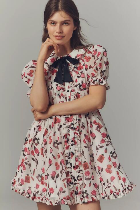 Anthropologie Dresses & Skirts - nwt ANTHROPOLOGIE MAEVE sz L Anisa Makhoul Puff Sleeve Bow Front Dress